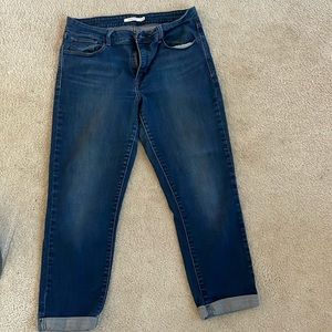 Women’s Levi, mid-rise skinny, size 31, capri, blue